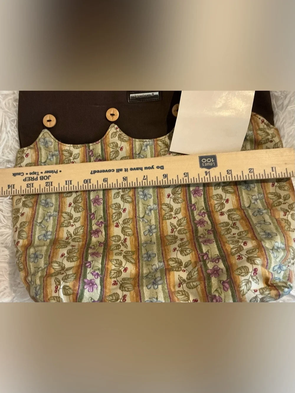 Longaberger Homestead 3-in-1 Tote NWT Reversible Floral Brown Shoulder Bag
